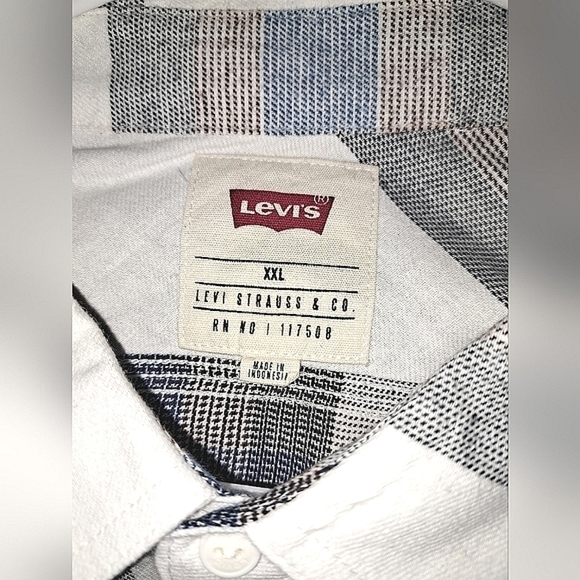 Levi's Men's Blue Plaid Shirt Size XXL NWOT - Picture 4 of 10